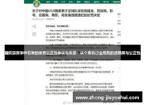 魏震禁赛事件引发的体育公正性争议与反思：从个案看行业规则的透明度与公正性